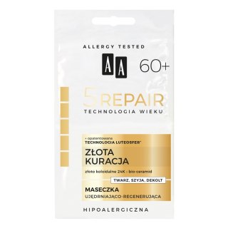 AA Technologia Wieku 5Repair 60+ Złota Kuracja maseczka ujędrniająco-regenerująca 2x4ml