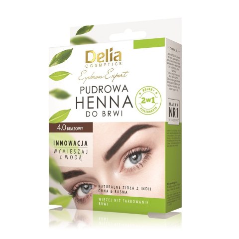 Delia Eyebrow Expert pudrowa henna do brwi 4.0 Brąz 4g Delia Eyebrow Expert pudrowa henna do brwi 4.0 Brąz 4g