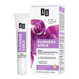 AA Flowers&Oils 55+ Ujędrnienie krem przeciwzmarszczkowy na okolice oczu i ust 15ml