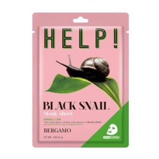 BERGAMO Help Sheet Mask maska do twarzy z Black Snail 25ml