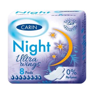 Carin Ultra Wings Night podpaski higieniczne na noc 8szt