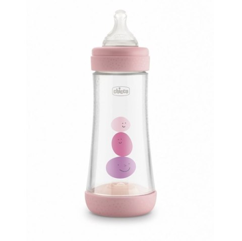 Chicco Perfect5 butelka antykolkowa ze smoczkiem silikonowym przepływ szybki 4m+ Girl 300ml Chicco Perfect5 butelka antykolkowa ze smoczkiem silikonowym przepływ szybki 4m+ Girl 300ml