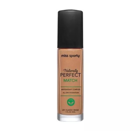 Naturally Perfect Match wegański podkład nawilżający 201 Classic Beige 30ml Miss Sporty Naturally Perfect Match wegański podkład nawilżający 201 Classic Beige 30ml Miss Sporty