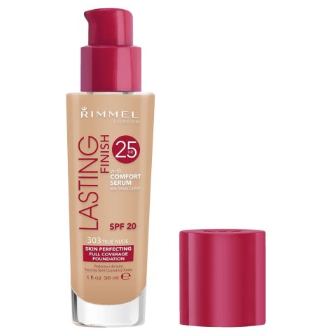 Rimmel Lasting Finish 25HR With Comfort Serum SPF20 długotrwały podkład z serum nawilżającym 303 True Nude 30ml Rimmel Lasting Finish 25HR With Comfort Serum SPF20 długotrwały podkład z serum nawilżającym 303 True Nude 30ml