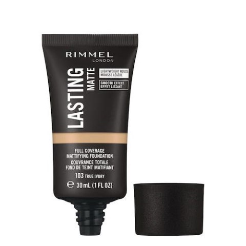 Rimmel Lasting Matte podkład matujący 103 True Ivory 30ml Rimmel Lasting Matte podkład matujący 103 True Ivory 30ml