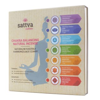 Sattva Chakra Balancing Natural Incense naturalne kadzidła harmonizujące czakry 49szt