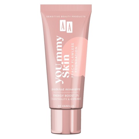 AA YOU.mmy Skin Peach Flawless Foundation podkład mineralny 01 Vanilla 30ml AA YOU.mmy Skin Peach Flawless Foundation podkład mineralny 01 Vanilla 30ml
