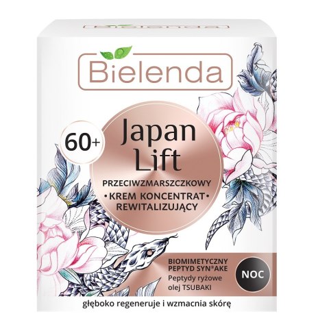 Bielenda Japan Lift przeciwzmarszczkowy krem koncentrat rewitalizujący na noc 60+ 50ml Bielenda Japan Lift przeciwzmarszczkowy krem koncentrat rewitalizujący na noc 60+ 50ml