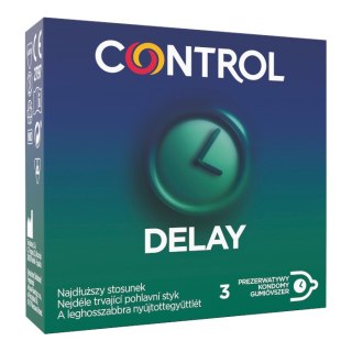 Control Delay opóźniające wytrysk prezerwatywy z naturalnego lateksu 3szt.