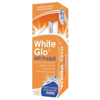 White Glo Anti-Plaque wybielająca pasta do usuwania i zapobiegania osadzaniu się kamienia nazębnego 100ml + szczoteczka