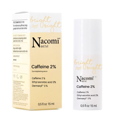 Nacomi Next Level rozświetlające serum pod oczy z kofeiną 2% 15ml Nacomi Next Level rozświetlające serum pod oczy z kofeiną 2% 15ml