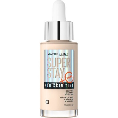 Maybelline Super Stay 24H Skin Tint długotrwały podkład rozświetlający z witaminą C 03 30ml Maybelline Super Stay 24H Skin Tint długotrwały podkład rozświetlający z witaminą C 03 30ml
