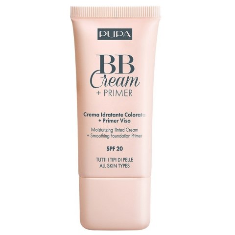 BB Cream + Primer All Skin Types SPF20 krem BB i baza pod makijaż do wszystkich rodzajów cery 002 Natural 30ml Pupa Milano BB Cream + Primer All Skin Types SPF20 krem BB i baza pod makijaż do wszystkich rodzajów cery 002 Natural 30ml Pupa Milano