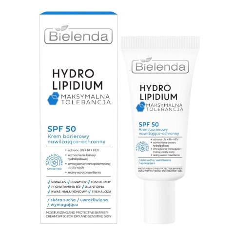 Bielenda Hydro Lipidium krem barierowy SPF50 nawilżająco-ochronny 30ml Bielenda Hydro Lipidium krem barierowy SPF50 nawilżająco-ochronny 30ml