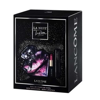 Lancome La Nuit Tresor zestaw woda perfumowana spray 50ml + L' Absolu Rouge Matte pomadka do ust 505 Attrape Coeur + Hypnose Drama mini 