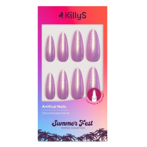 Summer Fest sztuczne paznokcie Long Almond Lavender Mermaid 24szt. KillyS Summer Fest sztuczne paznokcie Long Almond Lavender Mermaid 24szt. KillyS